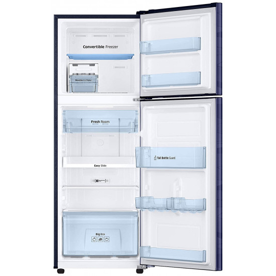 Samsung 253 L 3 Star Inverter Frost-Free Double Door Refrigerator (Blue Wave, Convertible) - RT28T3753UV